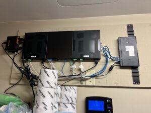 AV equipment rack installation with power protection